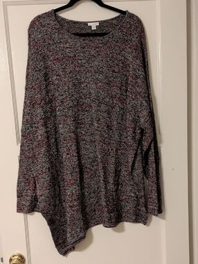 Pure Jill By J Jill Marled Scoop Neck Sweater W/Asymmetrical Hem Size 4X